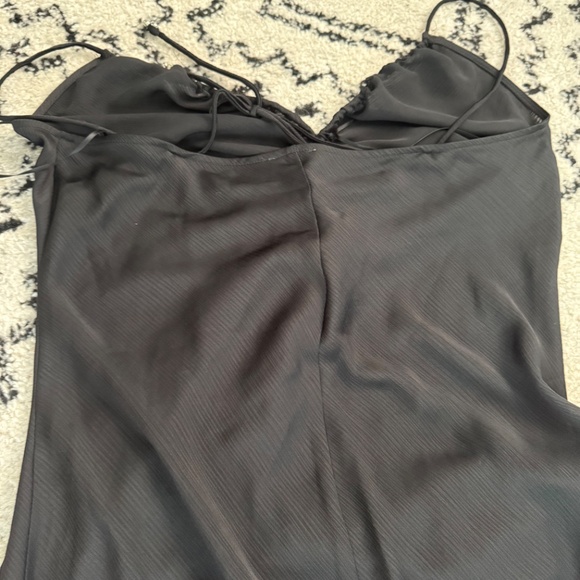 Free People Nothing Better Ruched Midi Slip Dress  XL Black New - Picture 12 of 15